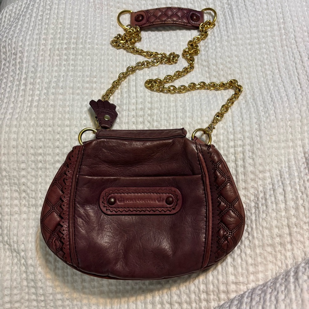 Juicy Couture Burgundy Crossbody Bag with Gold Chain